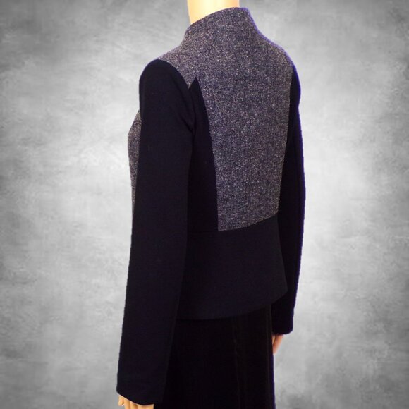 WORTHINGTON size S gray/black zip-front light jacket polyester/rayon/spandex - Picture 8 of 14